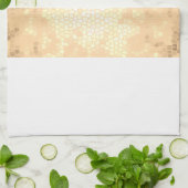 エレガントでフェイクな金ゴールド、濃紺、白のストライブ柄 キッチンタオル (折り畳み)