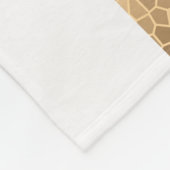 エレガントでフェイクな金ゴールド、濃紺、白のストライブ柄 フリースブランケット (角)