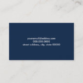 エレガントでフェイクな金ゴールド、濃紺、白のストライブ柄 名刺 (裏面)