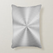 エレガントでフェイクな金属光沢がある銀 アクセントクッション (正面(垂直))