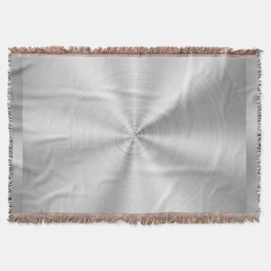 エレガントでフェイクな金属光沢がある銀 スローブランケット (正面)