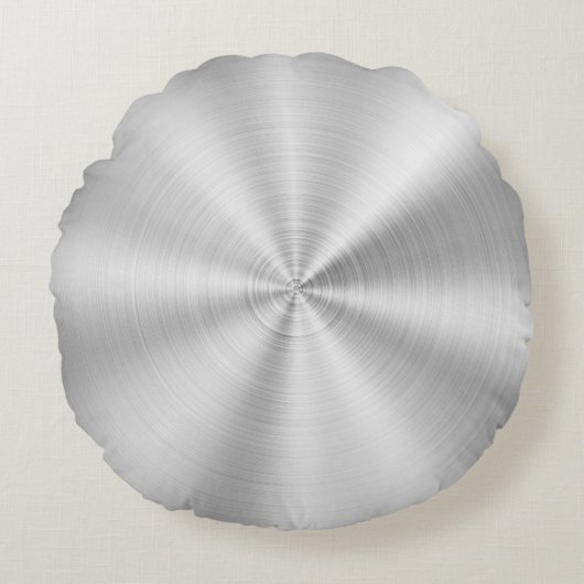 エレガントでフェイクな金属光沢がある銀 ラウンドクッション (正面)