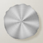エレガントでフェイクな金属光沢がある銀 ラウンドクッション (裏面)
