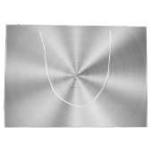 エレガントでフェイクな金属光沢がある銀 ラージペーパーバッグ (裏面)