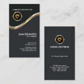 エレガントでフェイクな銀製の金ゴールドの波CEOの創設者 名刺 (正面/裏面)