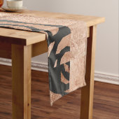 エレガントでフェイクな青銅色の花柄および黒 ショートテーブルランナー (インサイチュ)