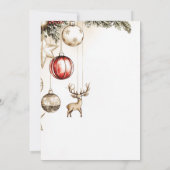 エレガントでフェスティブなオーナメント交換クリスマスパーティ 招待状 (裏面)