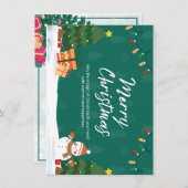 エレガントでフェスティブなクリスマスグリーティングカード シーズンカード (正面/裏面)