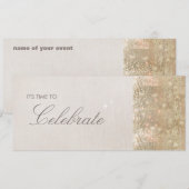 エレガントでフェスティブなスパークリーゴールド シークインズ パーティー 招待状 (正面/裏面)