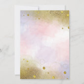 エレガントでフェミニンなゴールドのホイル風船 50歳の誕生日 招待状 (裏面)