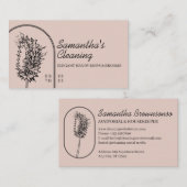 エレガントでフェミニンなミニマルハンディモップの掃除 名刺 (正面/裏面)