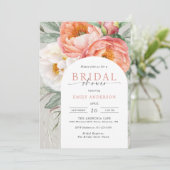 エレガントでフェミニンな花のブライダルシャワー 招待状 (スタンド正面)