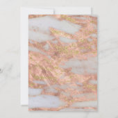 エレガントでフォーマルなばら色の金ゴールドの大理石の原稿の結婚式 招待状 (裏面)