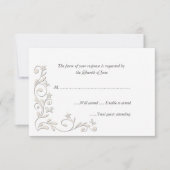 エレガントでフォーマルな結婚式の応答カード 出欠カード (正面)