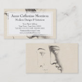 エレガントでフランスのでクラシカルな顔のインテリア・デザイナー 名刺 (正面/裏面)