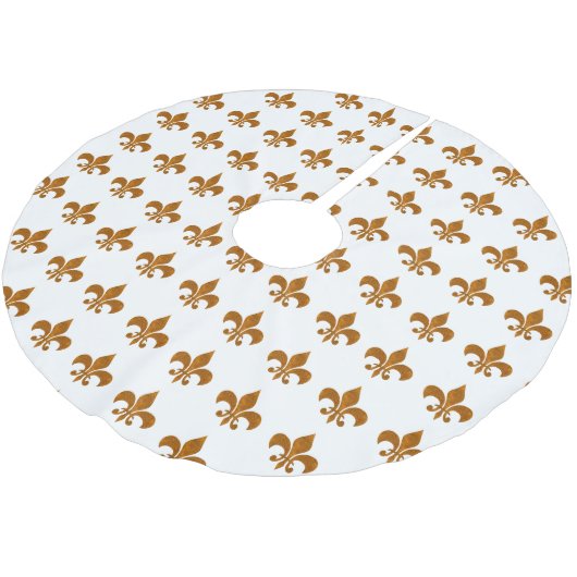 エレガントでフランスのな金ゴールドの(紋章の)フラ・ダ・リの記号 ブラッシュドポリエステルツリースカート (アングル)