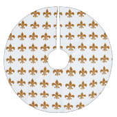 エレガントでフランスのな金ゴールドの(紋章の)フラ・ダ・リの記号 ブラッシュドポリエステルツリースカート (正面)