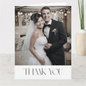 エレガントでミニマリストな結婚式の写真の御礼カード サンキューカード (正面)