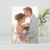エレガントでミニマリストな結婚式の写真サンクスカード サンキューカード (スタンド正面)