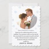 エレガントでミニマリストな結婚式の写真サンクスカード サンキューカード (裏面)