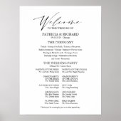 エレガントでミニマリストな結婚式プログラム看板 ポスター (正面)
