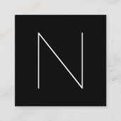 エレガントでミニマルで明白な専門の黒 スクエア名刺 (正面)