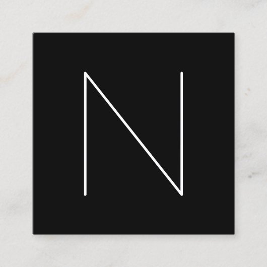 エレガントでミニマルで明白な専門の黒 スクエア名刺 (正面)