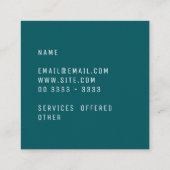 エレガントでミニマルで明白な影で覆われたトウヒ スクエア名刺 (裏面)