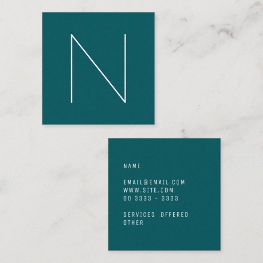 エレガントでミニマルで明白な影で覆われたトウヒ スクエア名刺 (正面/裏面)