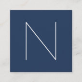 エレガントでミニマルで明白な海軍シャクヤクのファッション スクエア名刺 (正面)