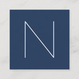 エレガントでミニマルで明白な海軍シャクヤクのファッション スクエア名刺