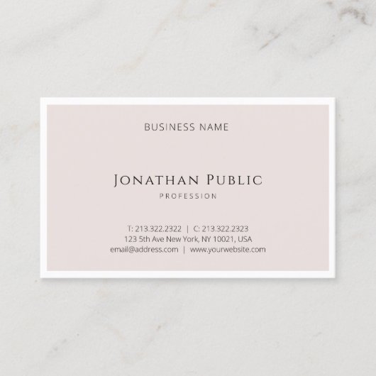 エレガントでミニマルなデザインのモダンなテンプレートの贅沢のカッコいい 名刺 (正面)