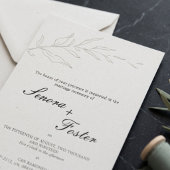 エレガントでミニマルなフラワーの結婚式 招待状