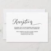 エレガントでミニマルなブラック＆ホワイトの受付カード 招待状 (正面)