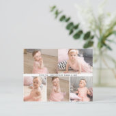 エレガントでミニマルなベビーシャワーの写真 ポストカード (スタンド正面)