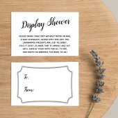 エレガントでミニマルなラッピングなしのブライダルシャワーギフトカード エンクロージャーカード