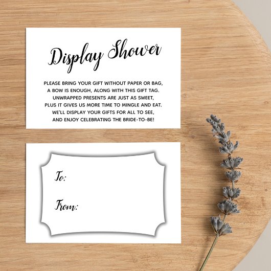 エレガントでミニマルなラッピングなしのブライダルシャワーギフトカード エンクロージャーカード