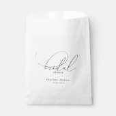 エレガントでミニマルな手書きのブライズシャワー フェイバーバッグ (正面)