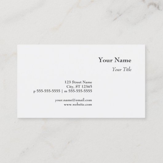 エレガントでミニマルな槌の裁判官の弁護士ビジネス 名刺 (裏面)