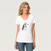 エレガントでミニマルな自己愛の女性ラインアート ピンク Tシャツ (正面フル)