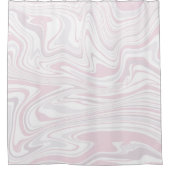 エレガントでミニマルな赤面のピンク及び白い大理石の一見 シャワーカーテン (正面)