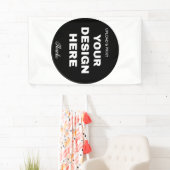 エレガントでミニマル、スタイリッシュなブラックQRコードロゴ 横断幕 (インサイチュ)