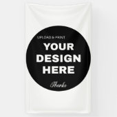 エレガントでミニマル、スタイリッシュなブラックQRコードロゴ 横断幕 (縦)