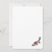 エレガントでムーディーな花の水彩画 バーガンディーウェディング 招待状 (裏面)