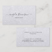 エレガントでモダンでガーリーな銀製のグリッターのメーキャップアーティスト 名刺 (正面/裏面)