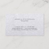 エレガントでモダンでガーリーな銀製のグリッターのメーキャップアーティスト 名刺 (裏面)