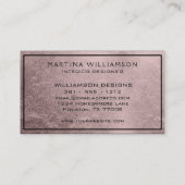 エレガントでモダンでシックなヒョウのプリントのばら色の金ゴールド 名刺 (裏面)