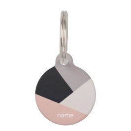 エレガントでモダンでスタイリッシュで幾何学的な色のブロック ペット　ネームタグ