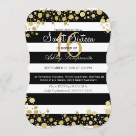 エレガントでモダンでフェイクな金ゴールドの（ばちゃばちゃ）跳ねるは縞で飾り、 招待状