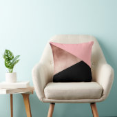 エレガントでモダンで幾何学的なばら色の金ゴールドのピンクの黒 クッション (椅子)